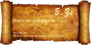 Barcza Zsigmond névjegykártya